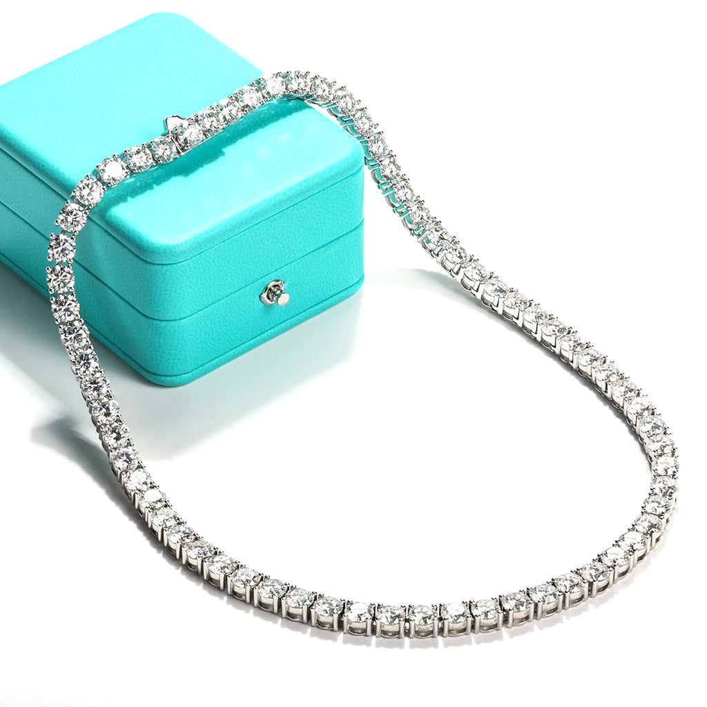 Tennis Necklace: Sparkling Cubic Zirconia, 925 Sterling Silver, Perfect Gift