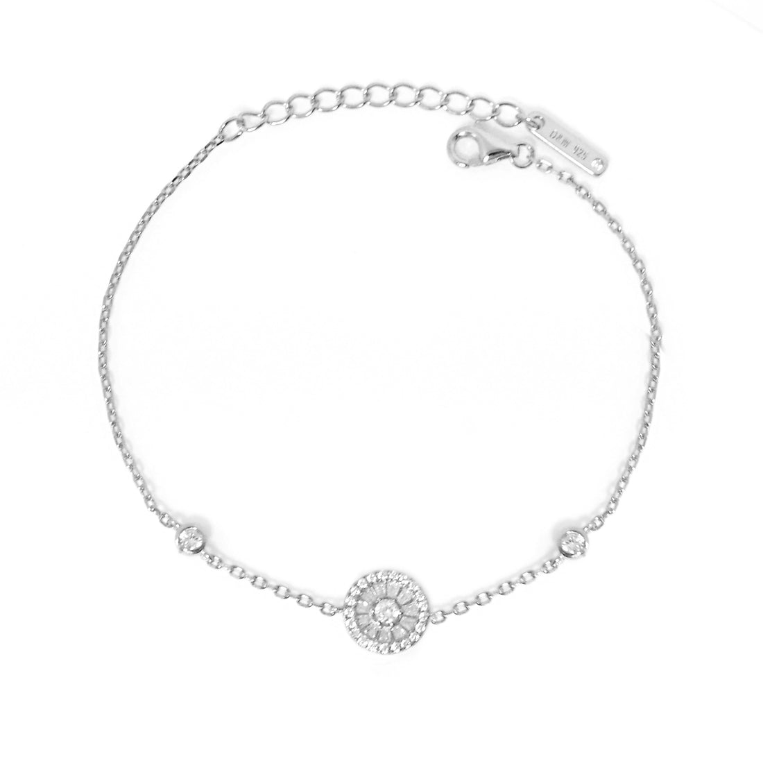 Silver Zircon Bracelet For Lady 2223404