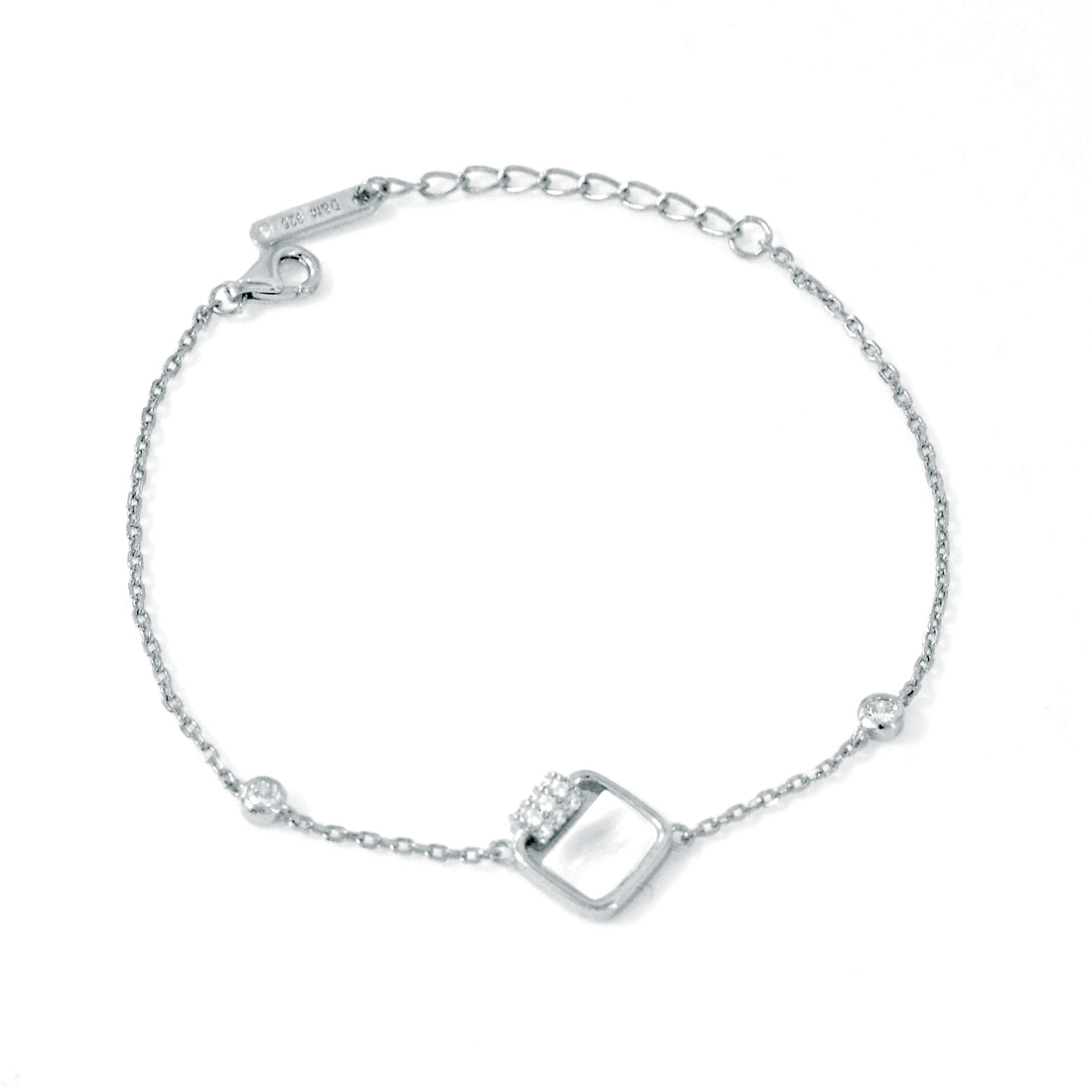 Silver Zircon Bracelet For Lady 2223410