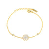 Cute Flower Design Silver 925 Chain Bracelet with High Quality Cubic Zircons