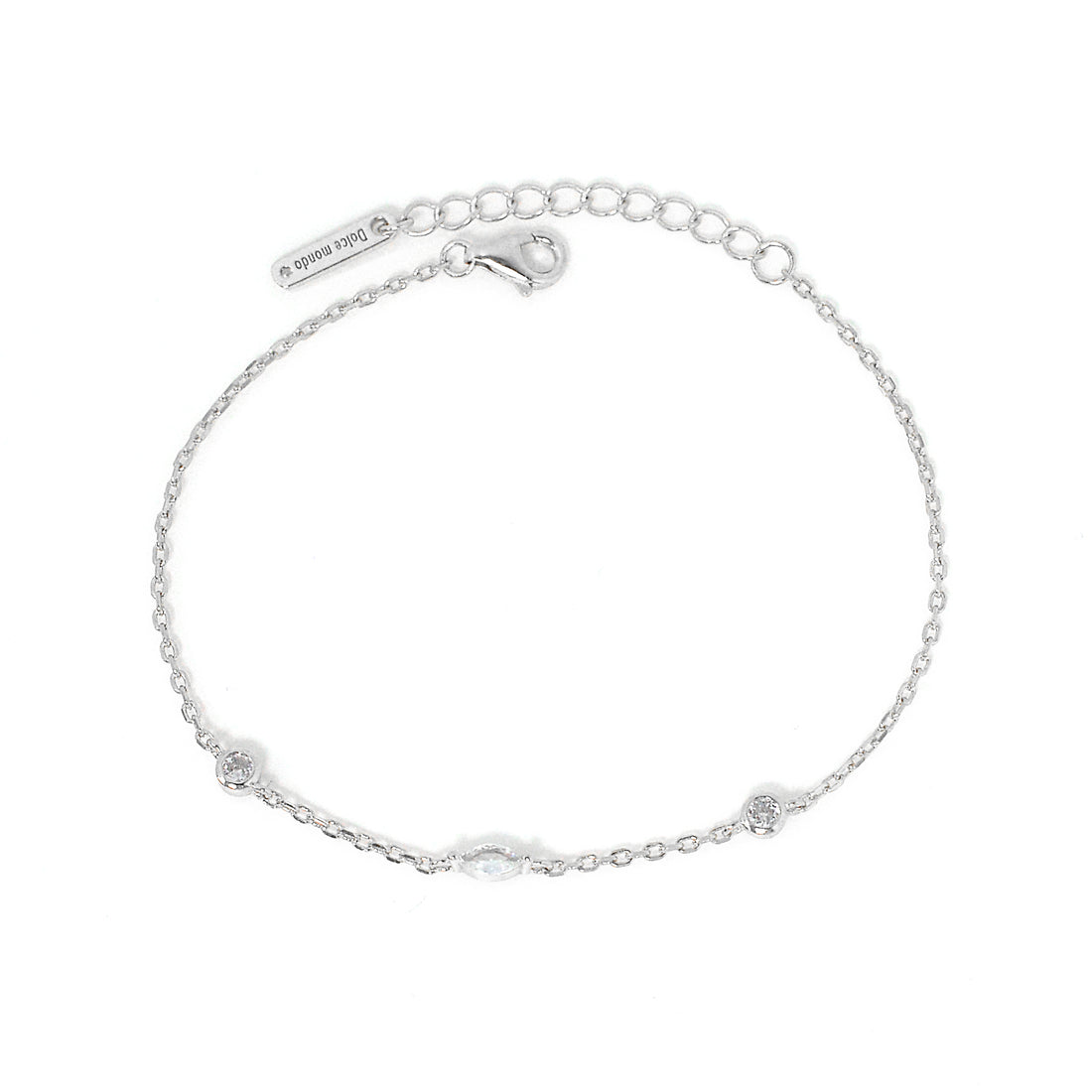 Dolce Mondo Silver Zircon Bracelet For Lady 2223430