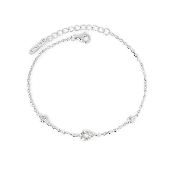 Dolce Mondo Silver Zircon Bracelet For Lady 2223434