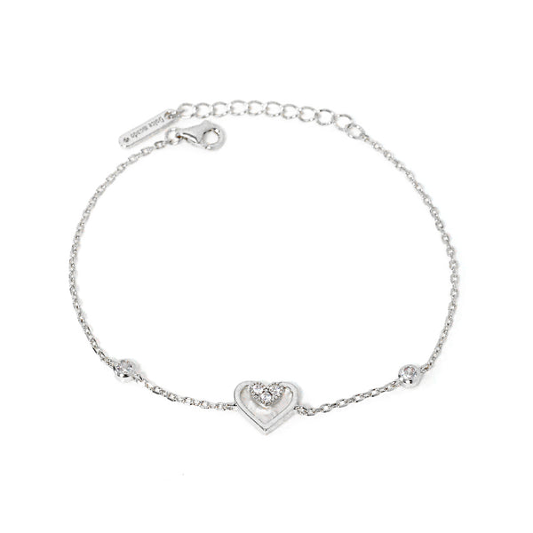 Silver Zircon Bracelet For Lady 2223460