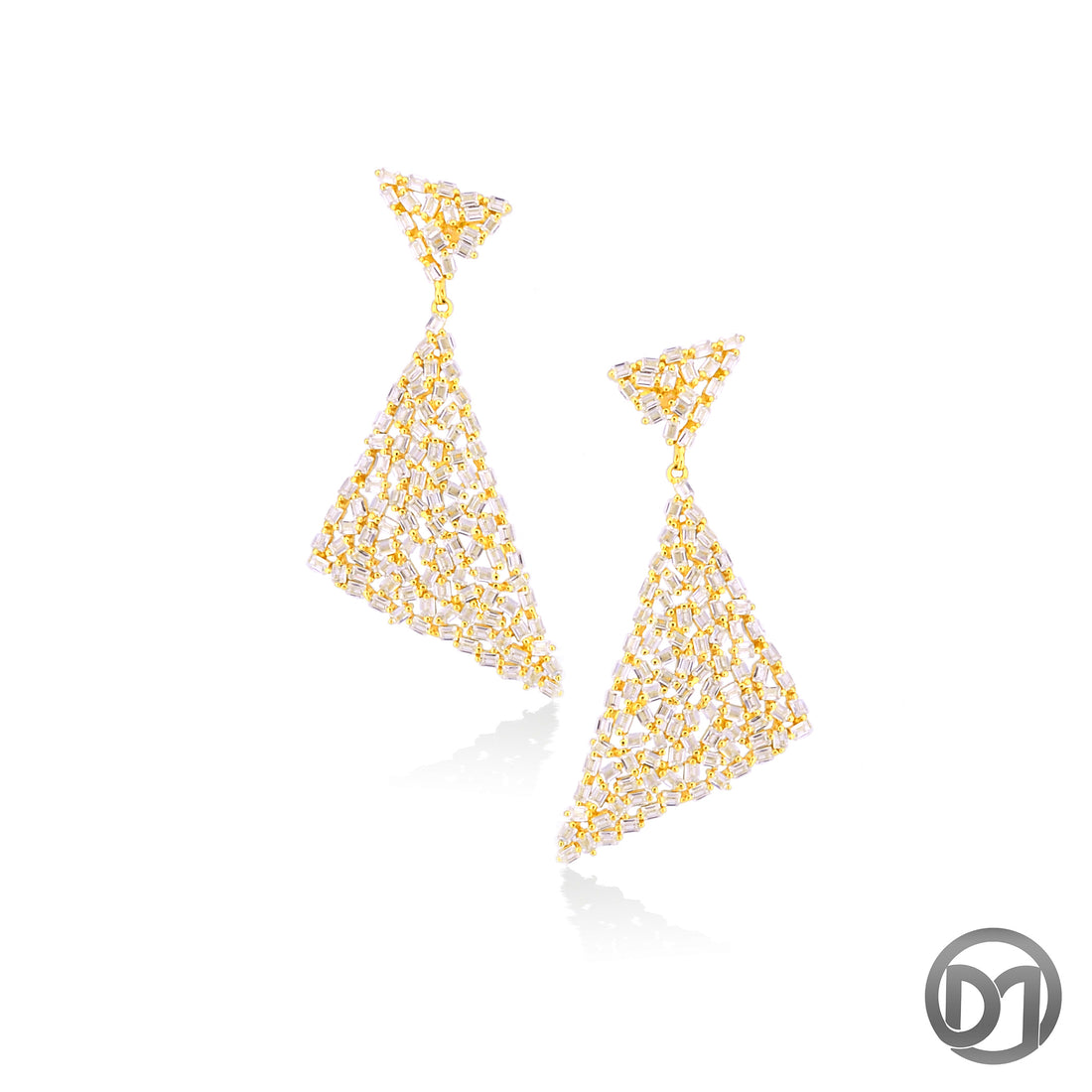 Elevate your evening style with these gleaming triangle earrings in sterling silver