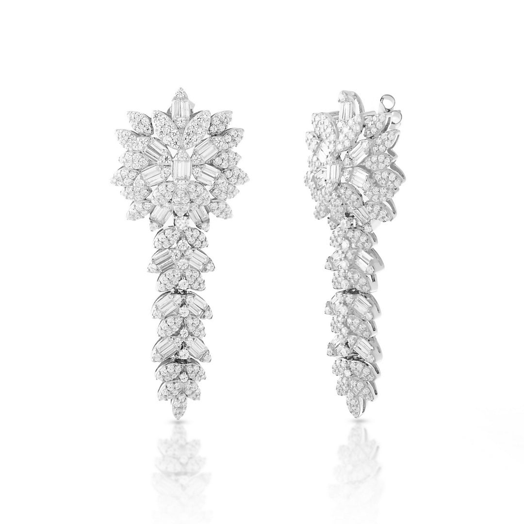 Dazzling Silver 925 Chandelier Earring with High Quality Cubic Zircons