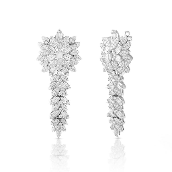 Dazzling Silver 925 Chandelier Earring with High Quality Cubic Zircons