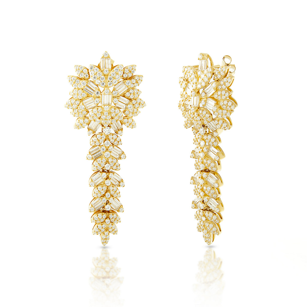 Dazzling Silver 925 Chandelier Earring with High Quality Cubic Zircons