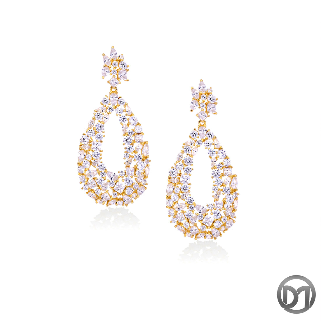 Fashion Chandelier Silver 925 Earrings with Cubic Zirconia