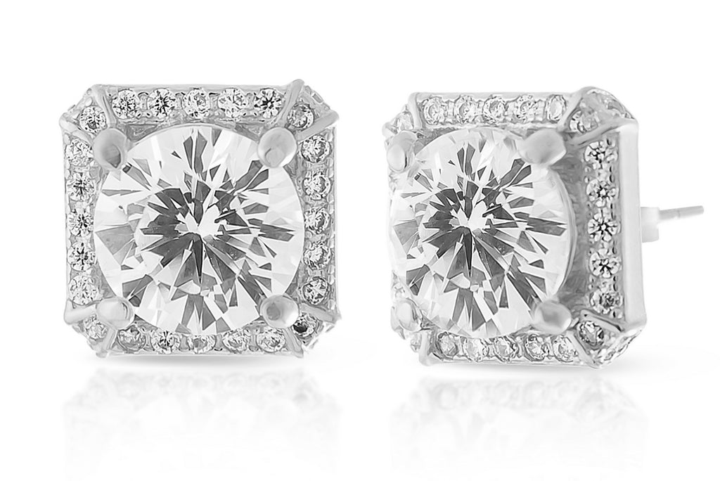Exquisite Silver 925 Solitaire Stud Earrings - Affordable Luxury