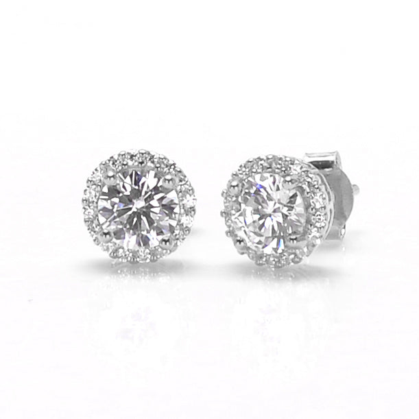 Stylish Sterling Silver 925 Solitaire Stud Earrings