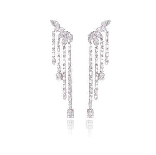 Fashion Chandelier Silver 925 Earrings with Cubic Zirconia