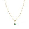 A Modern-day Heirloom Silver 925 Zircon Necklace with malachite stone high quality