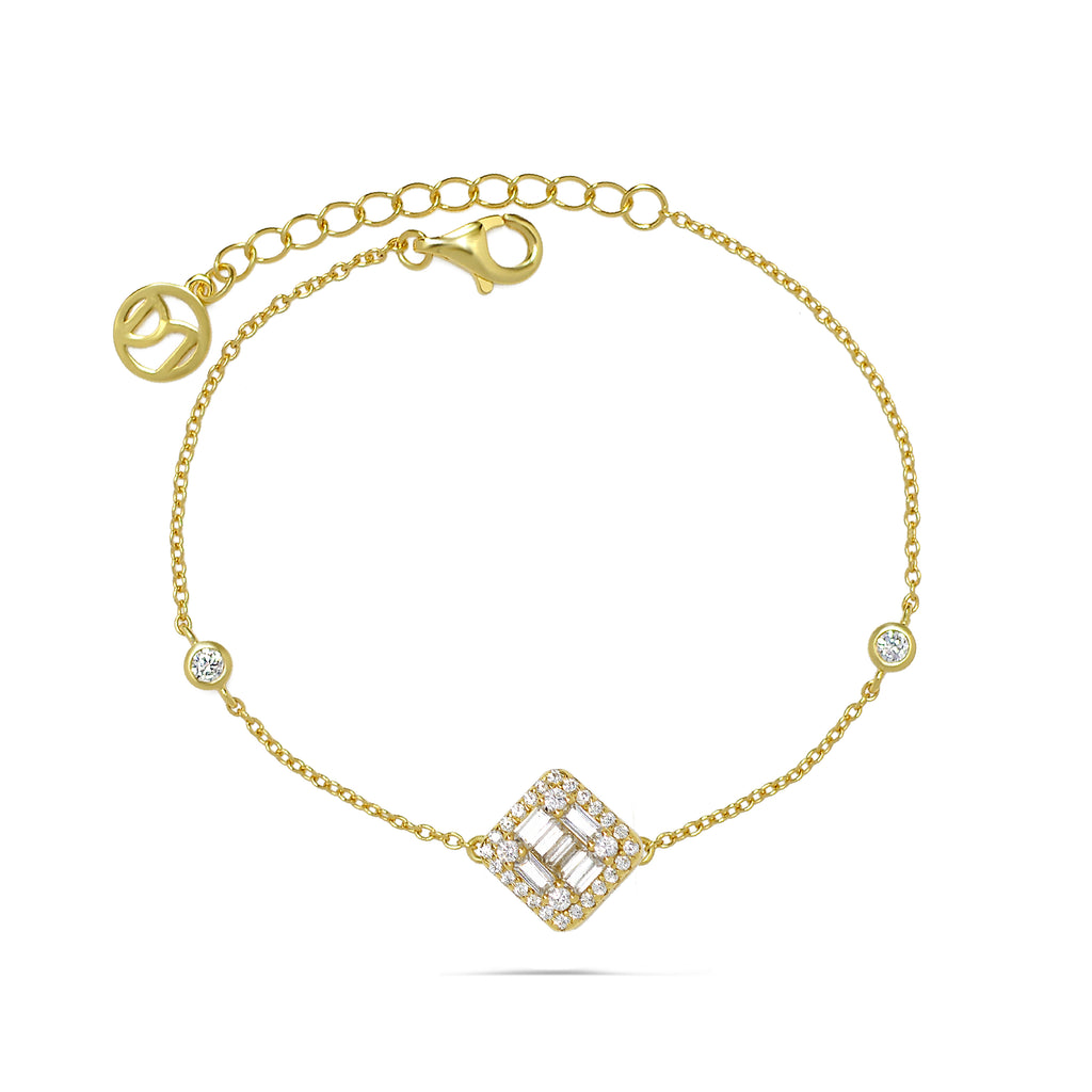 Dolce Mondo Silver Zircon Bracelet For Lady