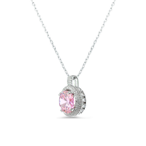 Dolce Mondo Silver 925 Necklace with High-Quality Pink Zircons - Luxurious Elegance for the Modern Lady