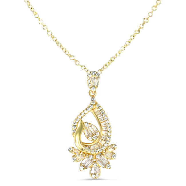Dolce Mondo Sterling Silver Zircon Necklace: Elegant Sparkle for Ladies