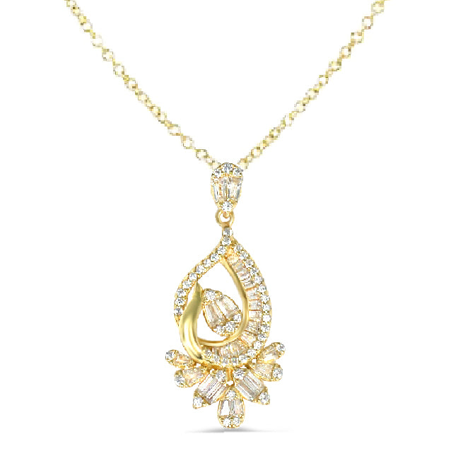 Dolce Mondo Sterling Silver Zircon Necklace: Elegant Sparkle for Ladies