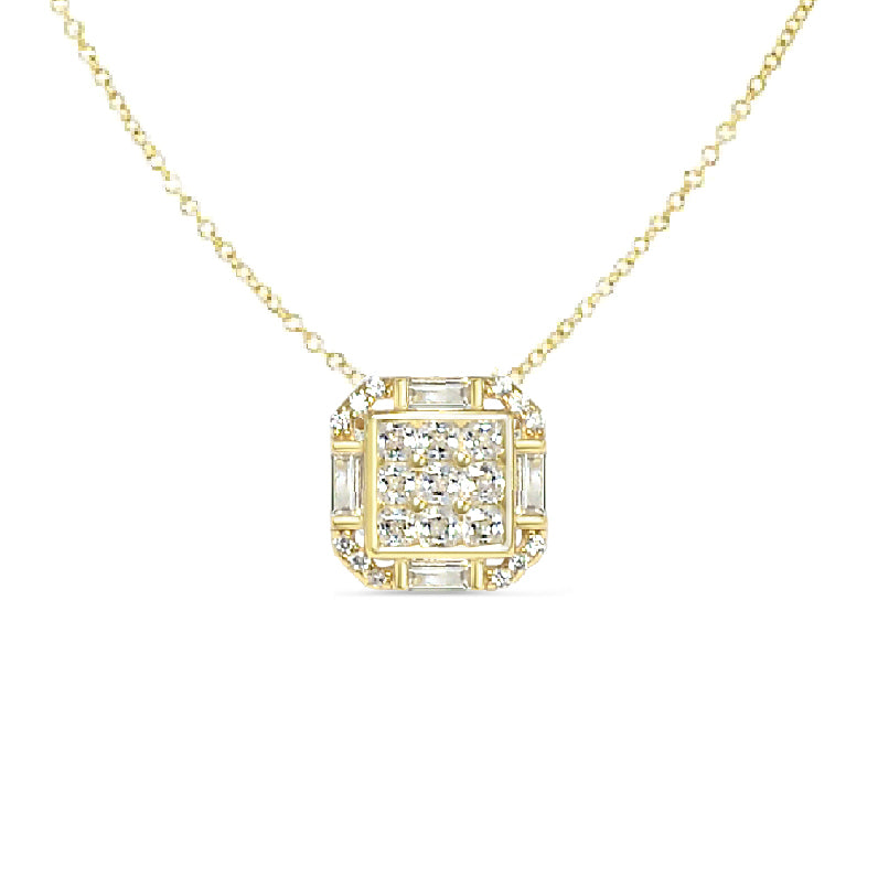 Dolce Mondo Silver 925 Chain Necklace: A Sparkling Square-Shaped Beauty.