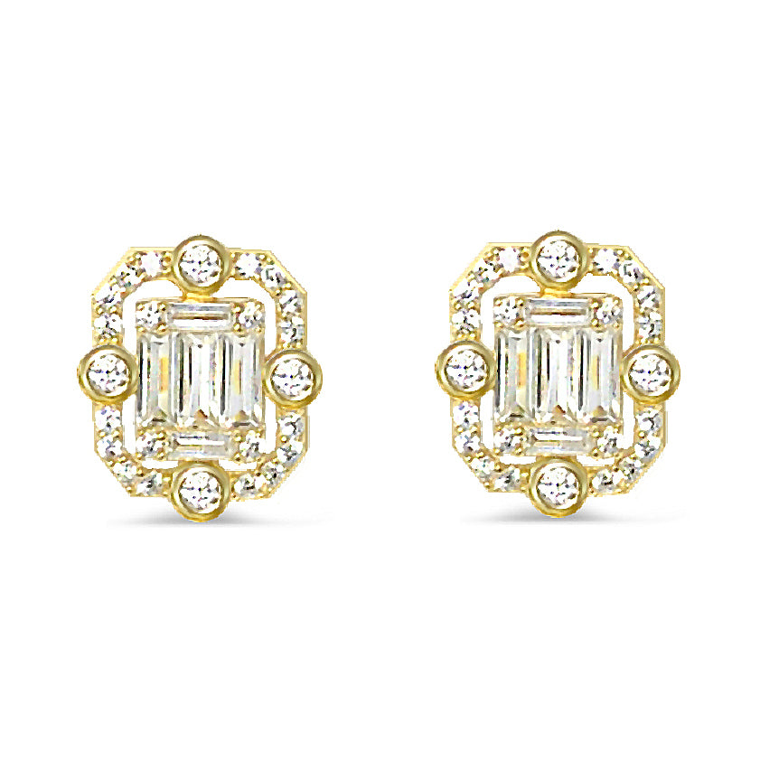 Exquisite Silver 925 Fashion Stud Earrings - High Quality Zircons