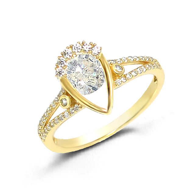 Fashion Ring - Sparkle and Elegance with Glittering Cubic Zirconia DM Silver 925