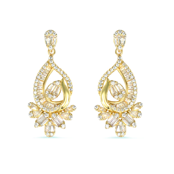 Dazzling Silver 925 Chandelier Earrings with High-Quality Cubic Zircons