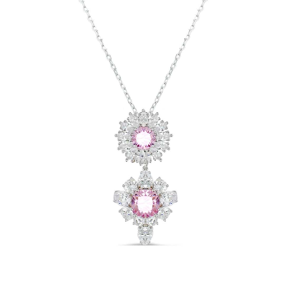 Exquisite Dolce Mondo Sterling Silver Zircon Necklace for Women