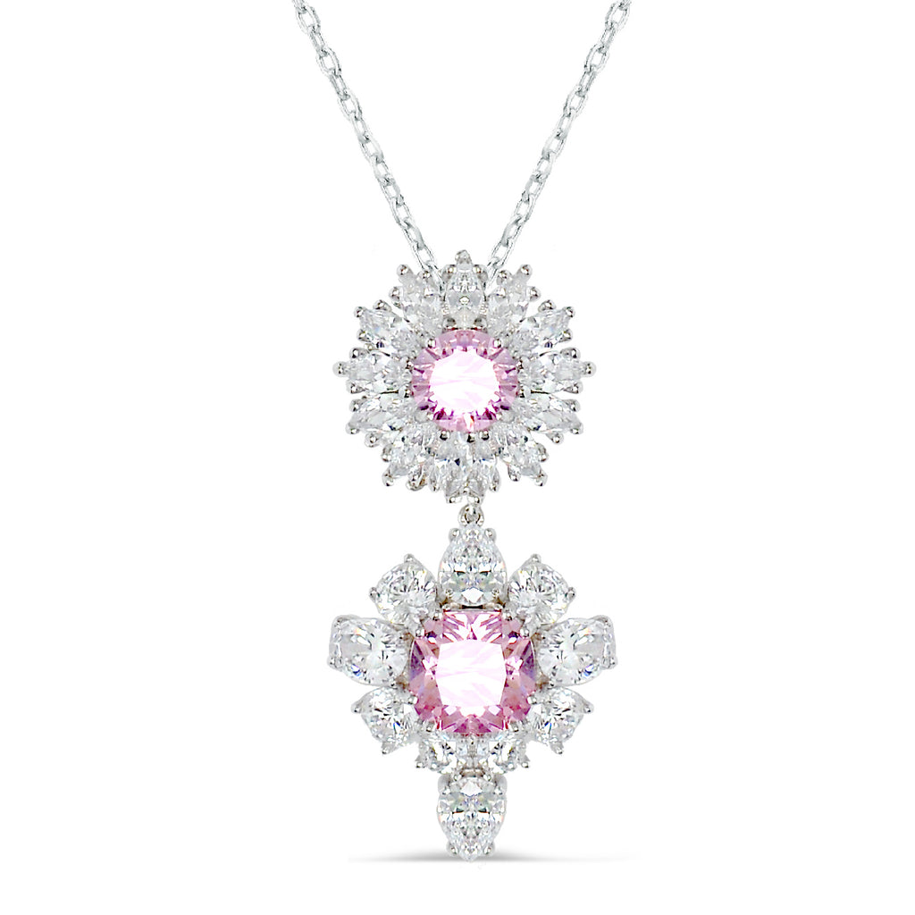 Exquisite Dolce Mondo Sterling Silver Zircon Necklace for Women