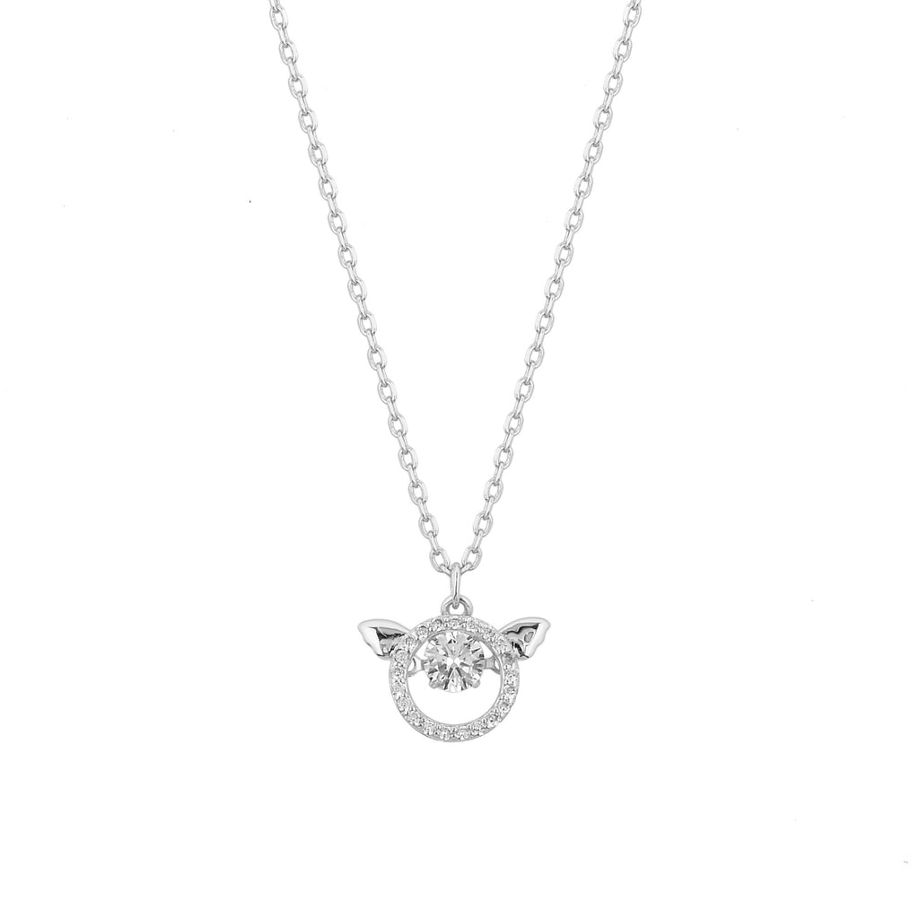 Elegant Sterling Silver Necklace with Sparkling Cubic Zircon Details