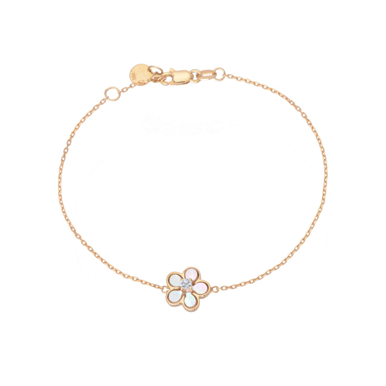 Gold 18k bracelet with diamond ''Flower''