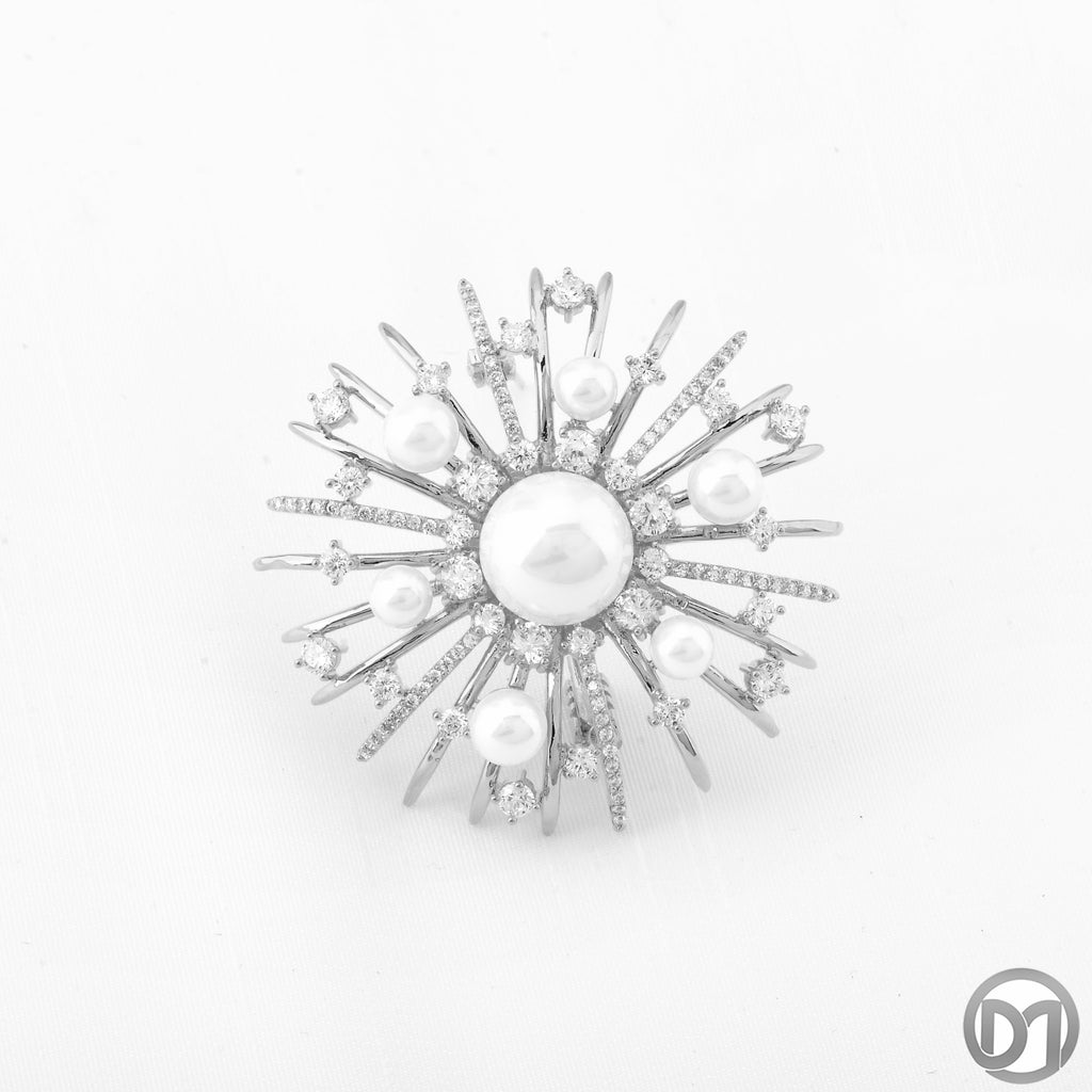 RHODIUM PLATED BROOCH 8900183