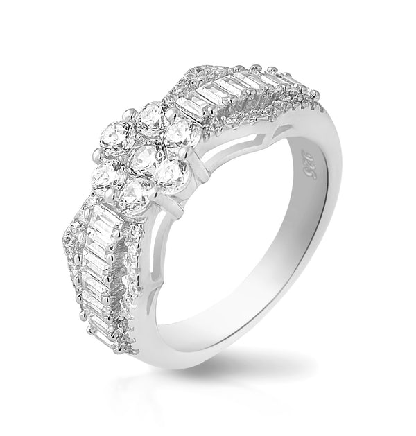 925 Sterling Silver Fashion Ring with Cubic Zircon for Elegant and Eye-Catching Style