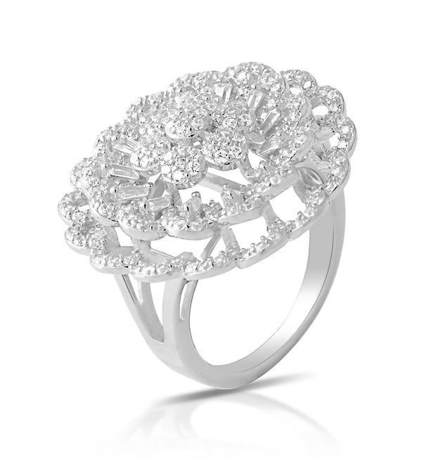 Dolce Mondo Silver 925 Fashion Ring with High Quality Cubic Zircons