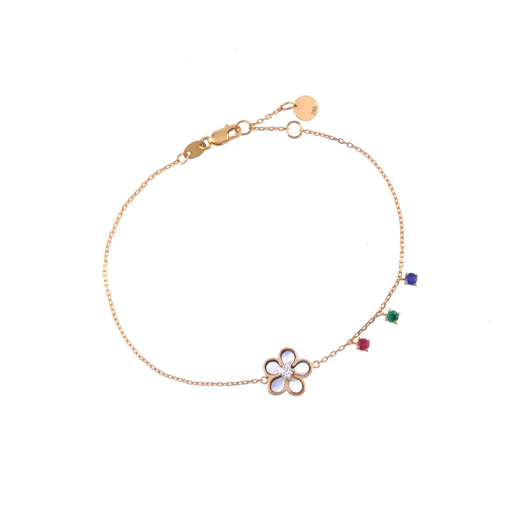 Gold 18k bracelet with diamond ''Flower''