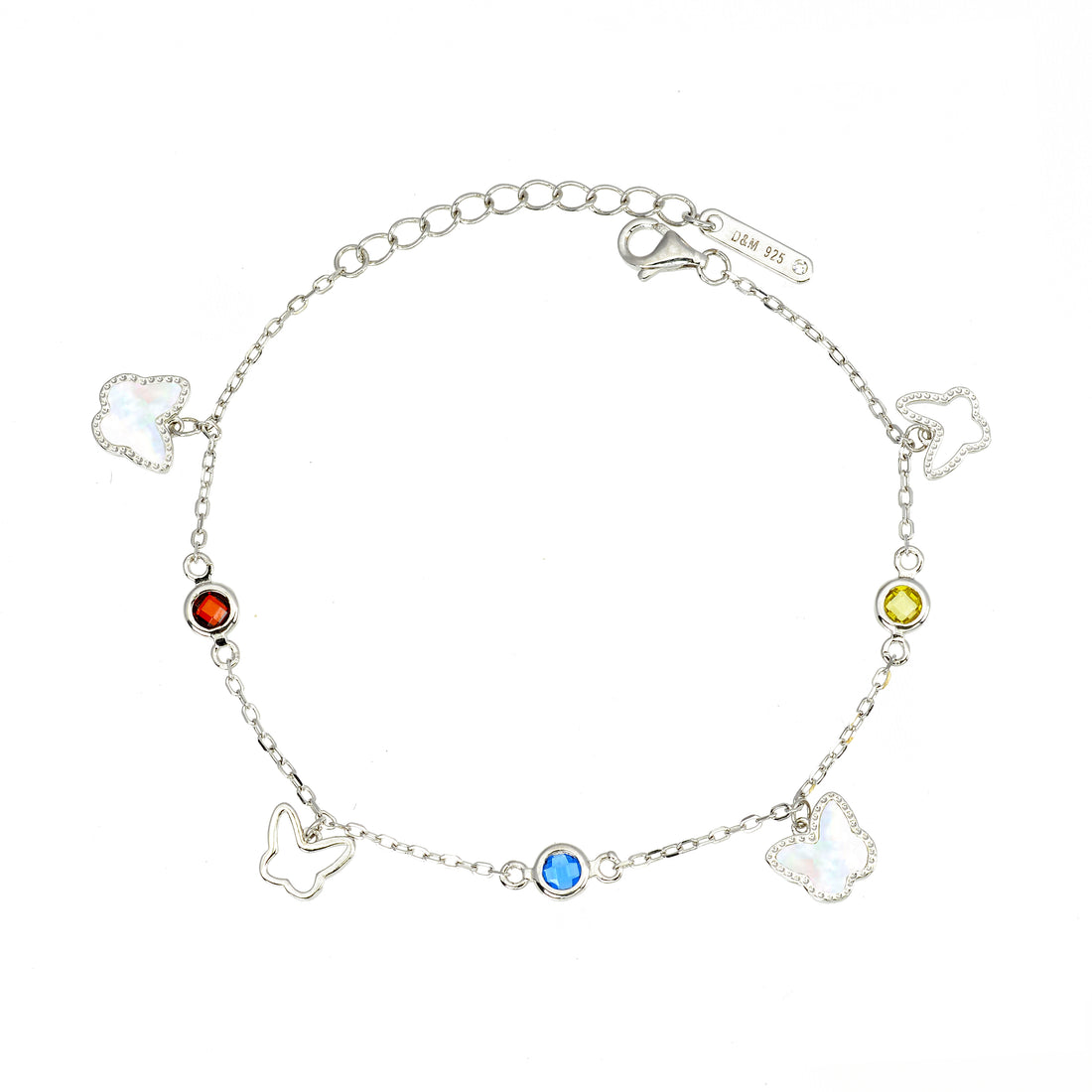 Elegant Silver 925 Bracelet with Butterfly Accents