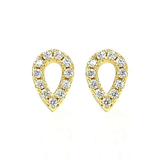 Stylish Sterling Silver Drop Stud Earrings with Beautiful Cubic Zircons