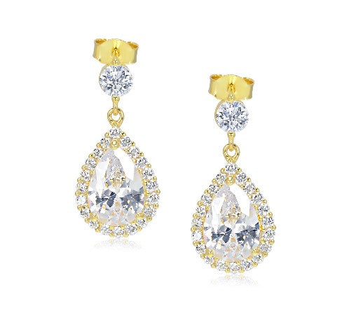 Exquisite Silver 925  Stud Earrings drops tone moving Solitaire - Affordable Luxury