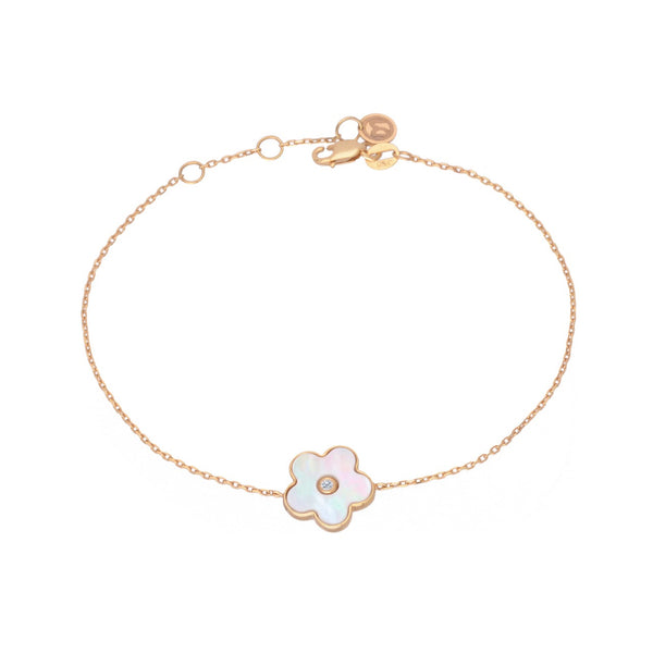 سوار من الذهب عيار 18 قيراطًا مرصع بالألماس على شكل زهرة