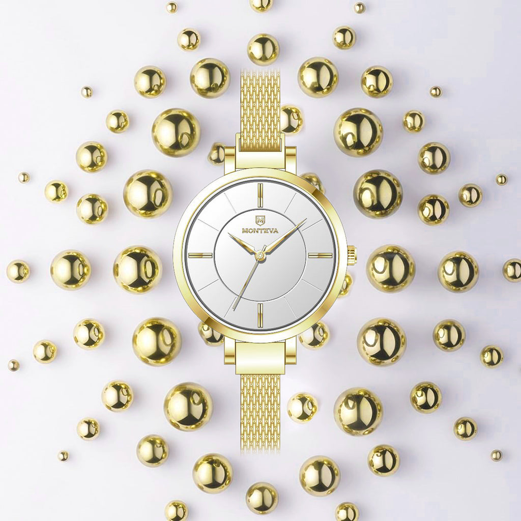 Monteva watches for women with Magnetic Mesh strap.