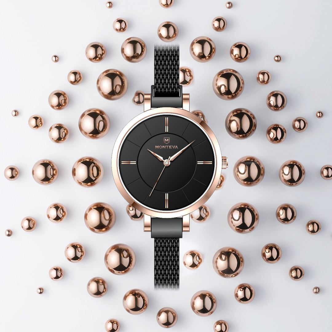 Monteva watches for women with Magnetic Mesh strap.