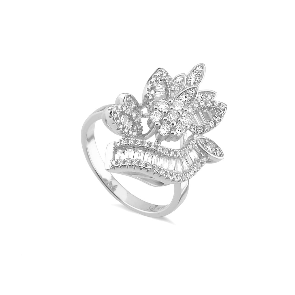 Sparkling Silver 925 Fashion Ring with High-Quality Cubic Zircons